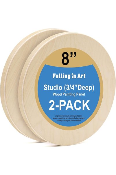 Generic 2 Pack 8'' Unfinished Round Birch Wood Panels