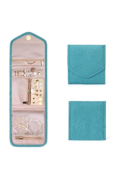 Noonedibs Organizator de bijuterii de călătorie cu rolă - Cutie pliabilă pent...