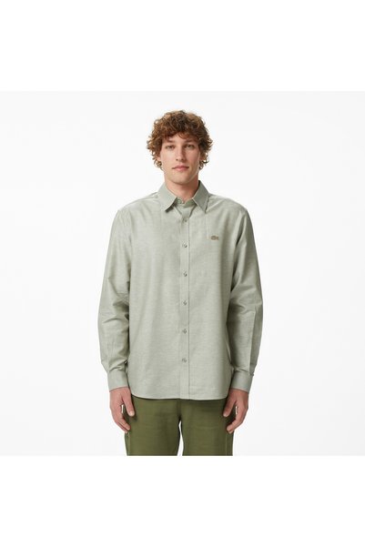 Lacoste Erkek Regular Fit Düğmeli Yaka Haki Gömlek