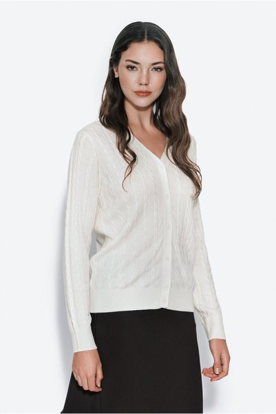 Naramaxx Knitted patterned buttoned cardigan