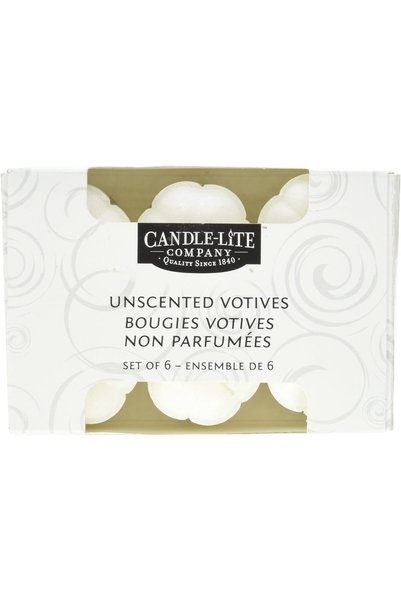 Generic شموع صغيرة بدون رائحة، 6 قطع، بيضاء