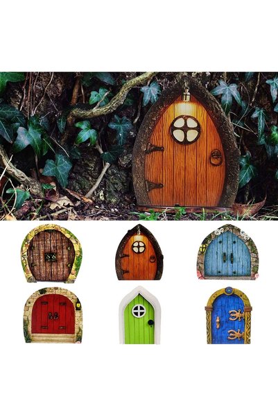 Noonedibs Pachet de 6 gnome pentru ușă de grădină, grosime de 2 mm, elf în mi...