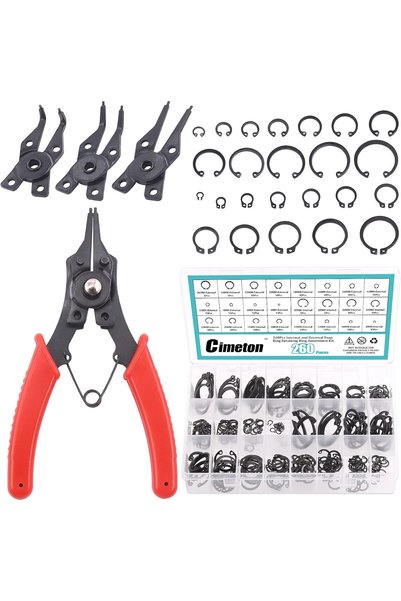 Generic 261Pcs 4 in 1 Snap Ring Pliers and Retaining Rings Assortment Set Inc...