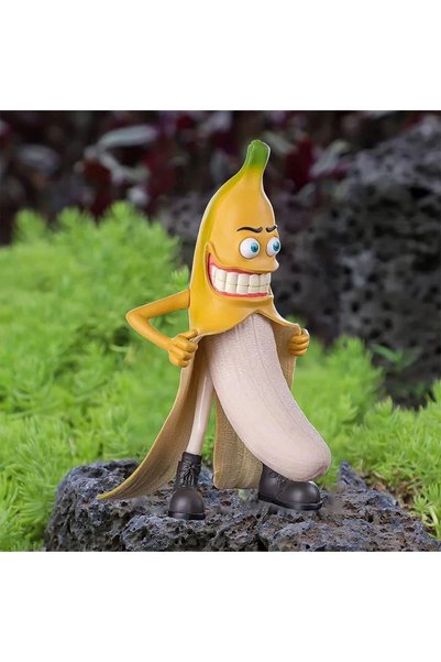 Noonedibs Statui de exterior cu omuleț malefic cu banane, sculpturi amuzante ...