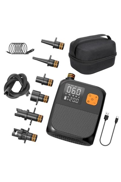 Noonedibs Compresor de aer portabil, pompă de aer cu ecran tactil wireless de...