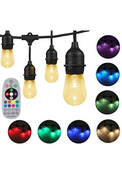Outdoor Ghirlandă luminoasă cu 8 culori interschimbabile, pentru exterior, 15...