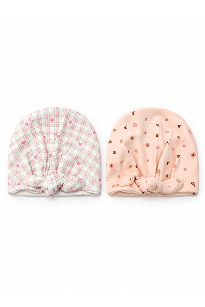 For My Baby مجموعة من قبعتين مربوطة لحديثي الولادة