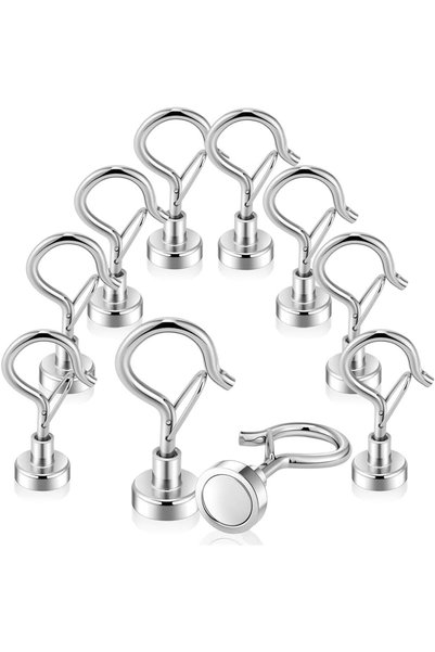 Generic Magnetic Hooks with Snap, 25lbs Heavy Duty Magnets with Hook for Refr...