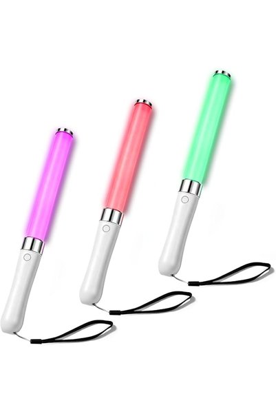 GENERAL 3 Pcs Lightstick LED Glow Sticks 15 Color Reusable Concert Stick, Man...