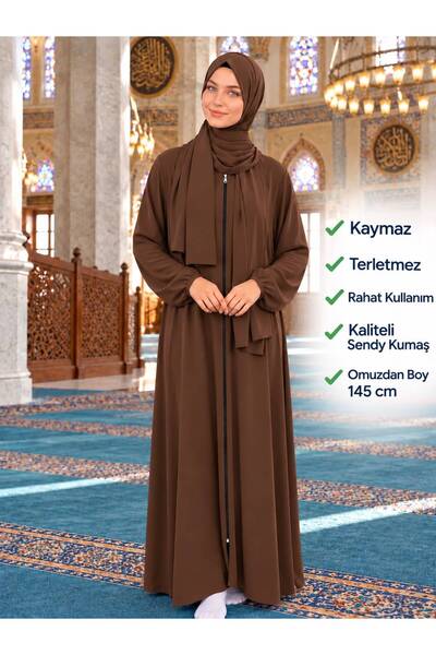 R&S modibone Prayer Dress with Shawl, Zipper, One-Piece, Easy to Wear, Hijab