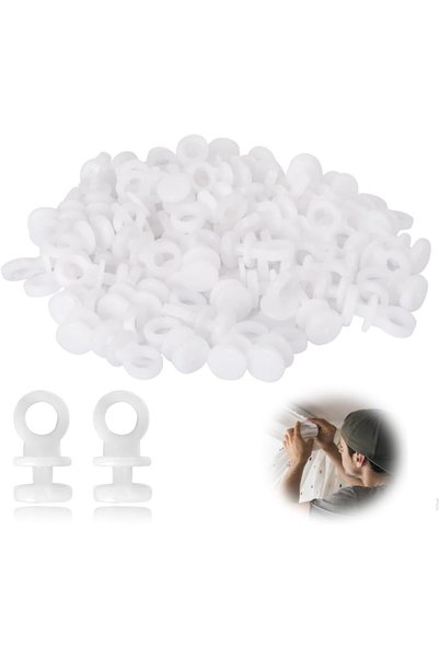 AZONEE Curtain Track Gliders, 100Pcs Plastic White Curtain Hooks Effortless G...