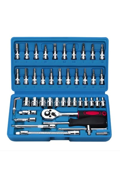 DAMUR Socket Wrenches Set of 46 Pieces, Innovation, Car Repair Tool Kit, Rigi...