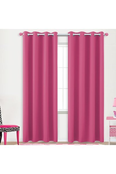 Generic Hot Pink Curtans 96 Inches Long for Girls Bedroom,Black Out Thermal I...