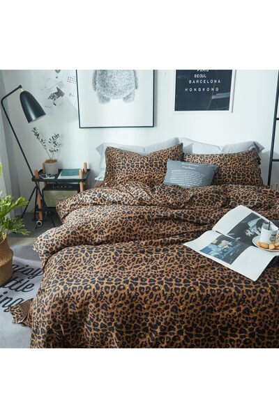 Generic Leopard Print Duvet Cover California King Size Long Staple Cotton Bed...