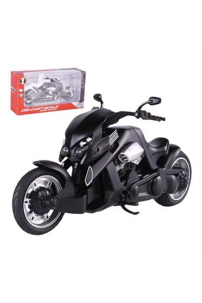 unbranded Μοντέλο μοτοσικλέτας Chopper 20 εκ. μαύρο με φώτα