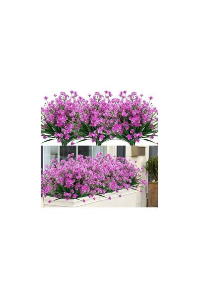 Noonedibs Pachet flori artificiale false, arbuști de exterior, plante reziste...
