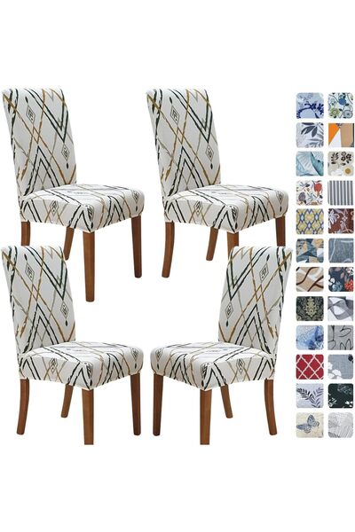 Generic Chair Covers for Dining Room Set of 4, Stretch Dining Chair Cover, Wa...