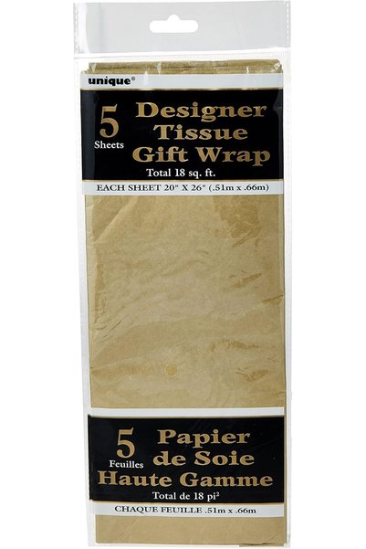 Generic Party 6140 Tissue Sheets-26" x 20" | Disposable | Metallic | Gold | 5...