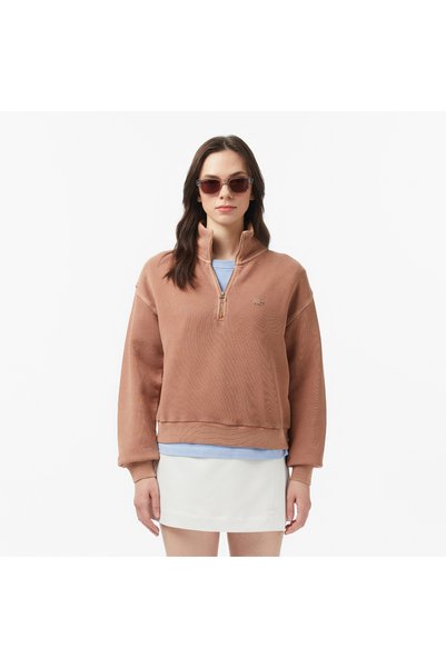 Lacoste Classic Fit Kadın Kahverengi Sweatshirt