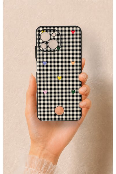 Vip Case Reeder S23 Pro Max Compatible Silicone Case with Heart-Shaped Plaid ...
