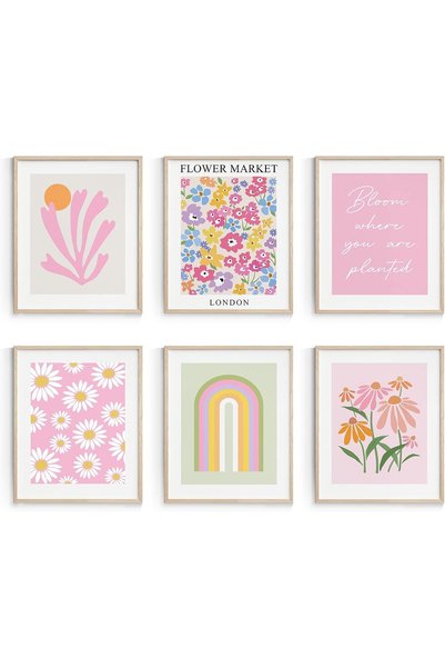 Generic Girl Wall Decor, 6 Pcs Pink Danish Pastel Wall Decor for Girls Dorm, ...