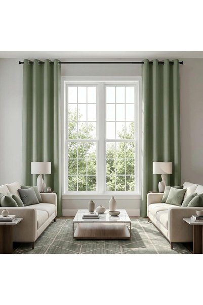 Generic Retro Vintage Curtains for Bedroom,Green Farmhouse Blackout Elegant C...