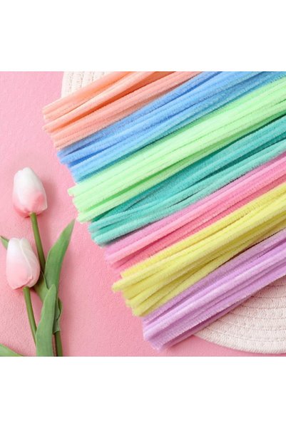 Generic 300 Pcs Thick Pipe Cleaners Crafts Supplies 7 Assortment Pastel Macar...