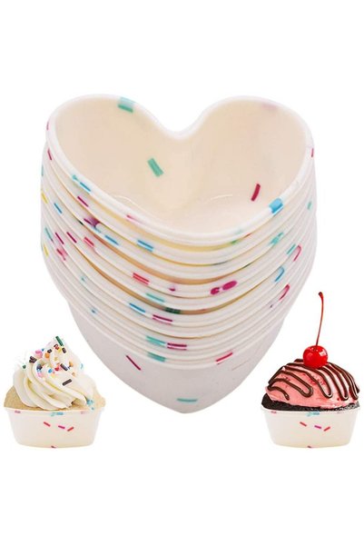 Noonedibs Forme de tort din silicon, 10 buc forme de copt din silicon reutili...