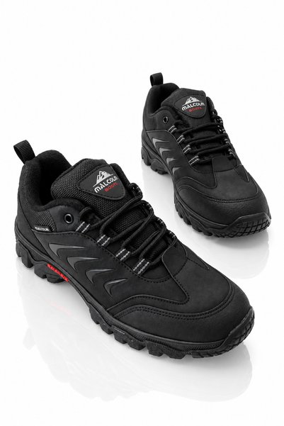 Tonny Black Erkek Siyah Siyah Termo Taban Rahat Bağcıklı Outdoor Ayakkabı