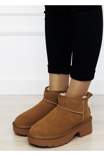 SOFILINE Camel platform ankle boots made of genuine leather JB1999 116