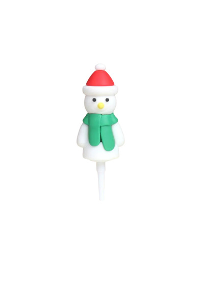 PASTRY PLANET Silicone New Year's-Themed Cake Toppings—50 Green Snowmen