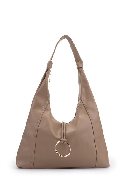 minebag Women's Emerson Hobo Shoulder Bag with Detailed Leather Trim