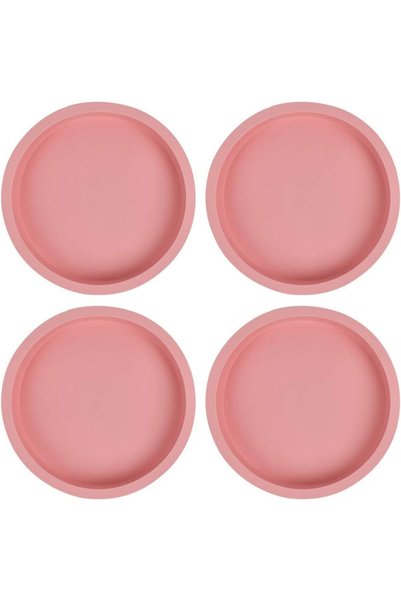 Noonedibs 4 bucăți de tavă rotundă din silicon pentru tort, tavă rotundă pent...