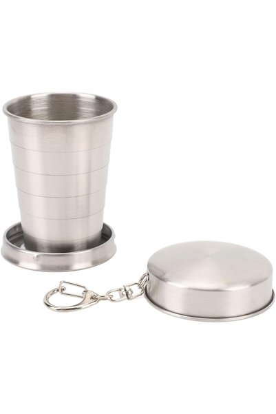 Generic Stainless Steel Collapsible Cup, Portable Folding Travel Mug with Key...