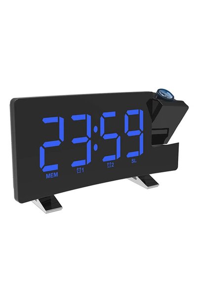 Noonedibs Ceas deșteptător cu proiecție, ceas digital radio cu încărcător USB...