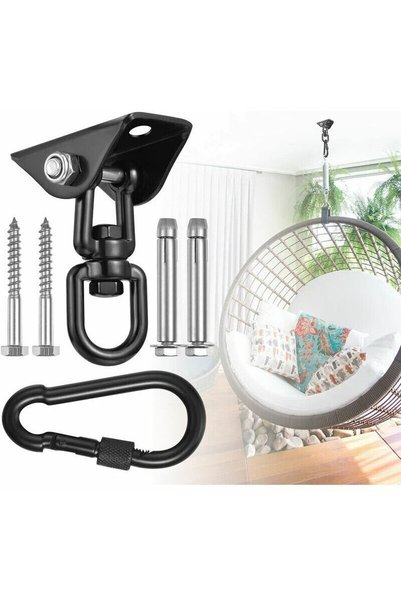 Noonedibs Cârlig de tavan rotativ la 360° pentru scaun suspendat, balansoar, ...
