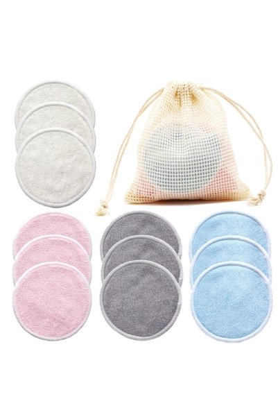Choice mix 10 pcs Reusable Bamboo Makeup Remover Pads Washable Rounds Cleansi...