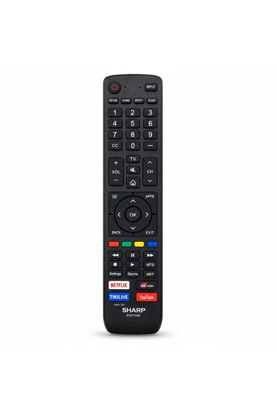 BURAQ EN3T39S Remote Control for Sharp Smart TVs - Black