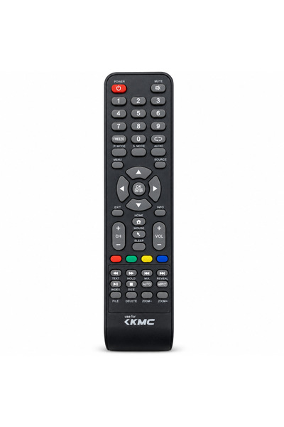 BURAQ TV Remote Control for KMC with Navigation and Media Buttons - Black
