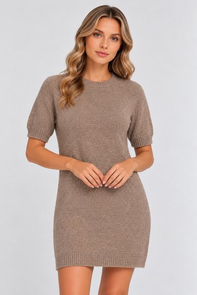 citycenterfashion Women's Short-Sleeve Knit Dress cty-çtn-7139