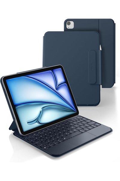 Generic غطاء لجهاز iPad Air مقاس 11 بوصة مع لوحة مفاتيح، موديل M4/M3/M2، خفيف...