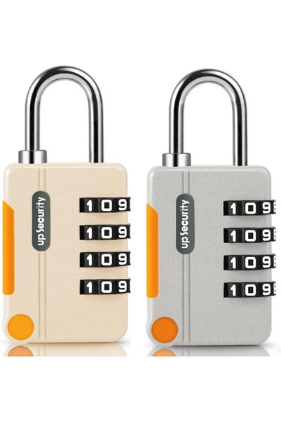 Generic Gym Locks with High Security, Combination Padlocks,2 Piece (GREY-GOLD)