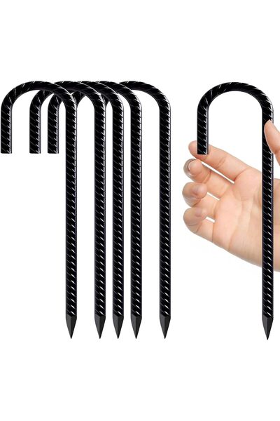Generic 6Pcs12 Inch/30cm Rebar Ground Tent Stakes Galvanised Ground Anchor, T...
