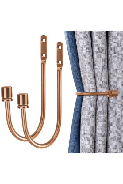 Noonedibs 2 buc suporturi metalice pentru perdele, suporturi decorative pentr...