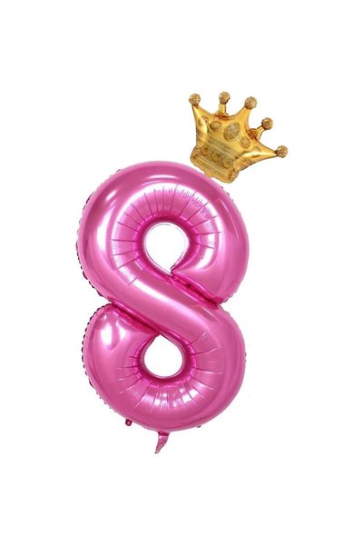 DAMUR Innovation Metallic Foil Balloon, Number and Crown Figure, Anniversary ...