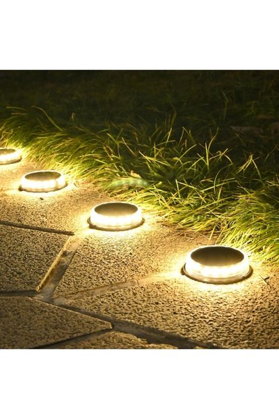 DAMUR Set de 4 lămpi solare LED, inovație, tip spot pentru grădină, 8 LED-uri...
