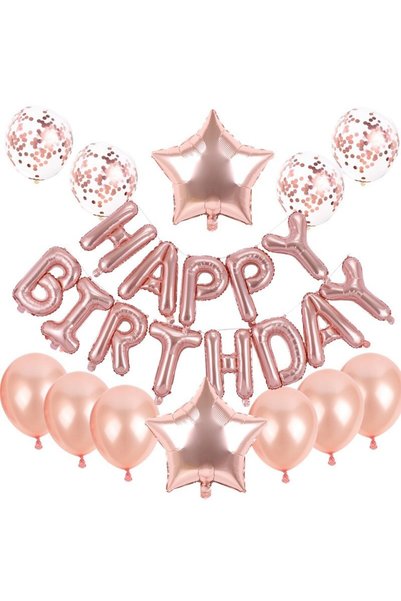 DAMUR Set de baloane din folie metalică și baloane din latex, baloane HAPPY B...