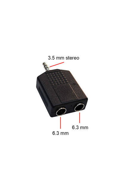 KEEPRO 2x 6.35 mm Mono Female Jack to 3.5 mm Stereo Male Jack Socket Adapter