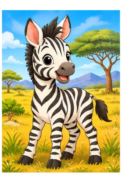 Gabcom Puzzle pentru copii cu Zebra – 24 piese , 29x21cm , Puzzle Educativ cu...