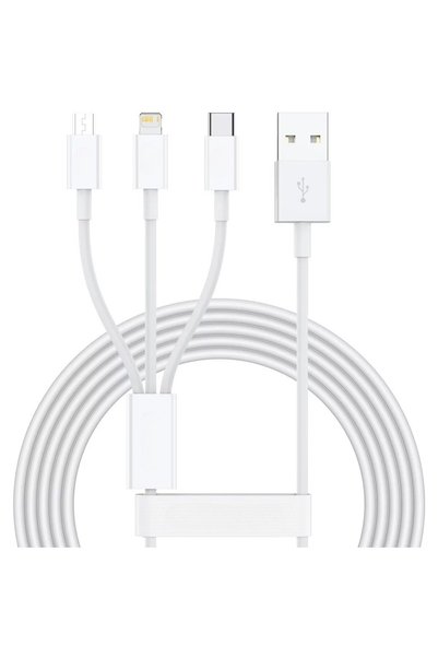 DAMUR USB 3in1 Innovation SX - 21 Cable, USB to micro USB/USB-C/iPhone compat...